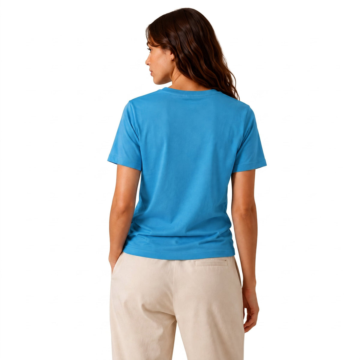 Camiseta de alto gramaje para mujer Neoprime — azul, vista trasera