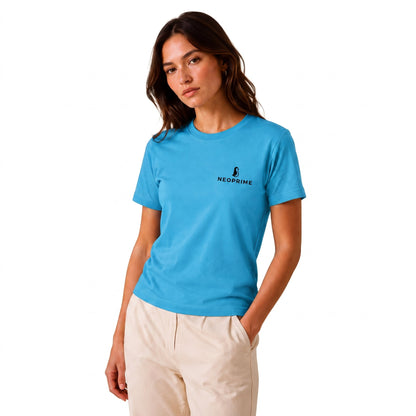 Camiseta de alto gramaje para mujer Neoprime — azul, vista frontal