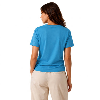 Camiseta de alto gramaje para mujer Neoprime — azul, vista trasera