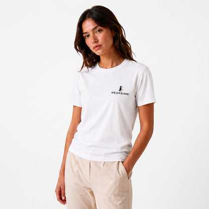 Camiseta de alto gramaje para mujer Neoprime — blanco, vista frontal