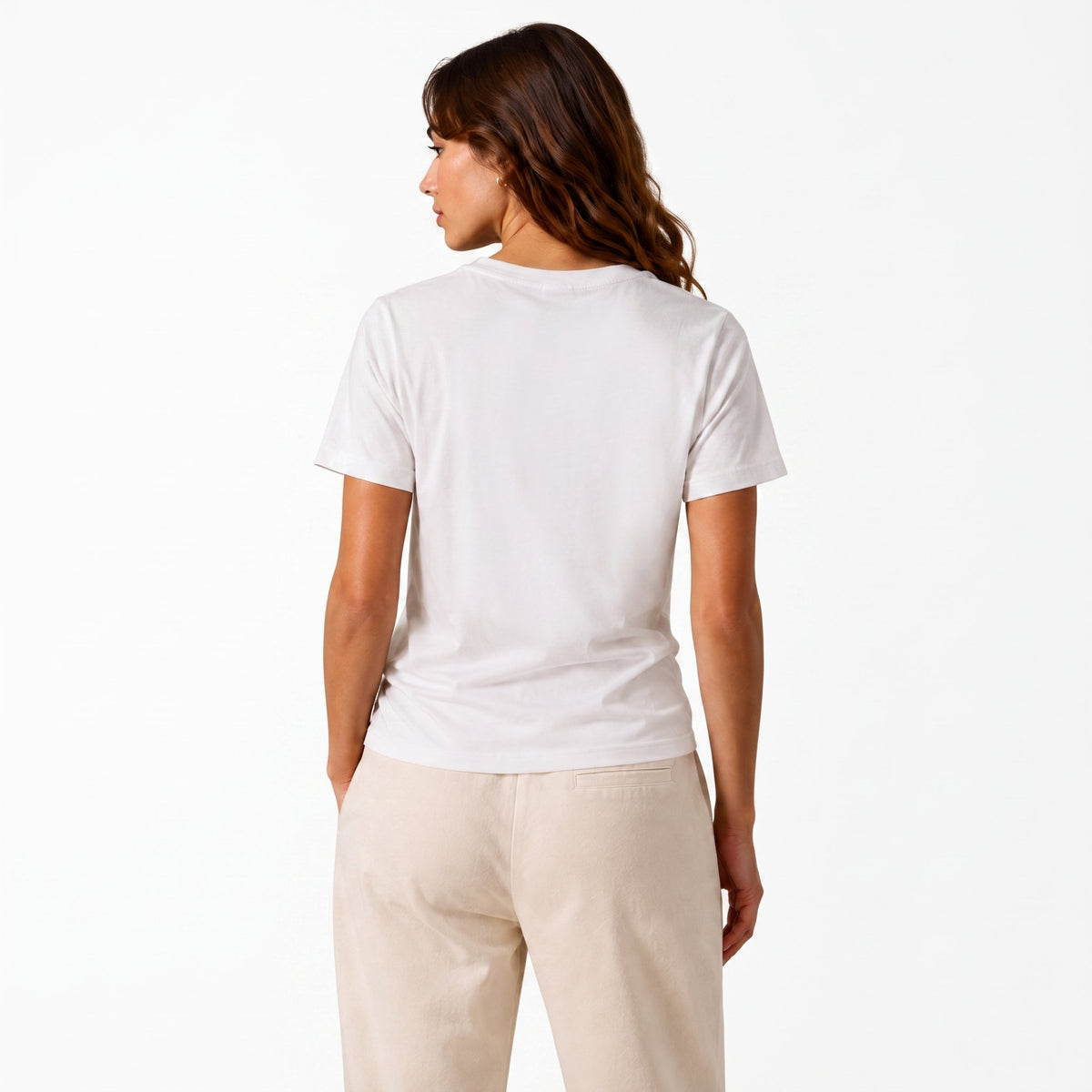 Camiseta de alto gramaje para mujer Neoprime — blanco, vista trasera