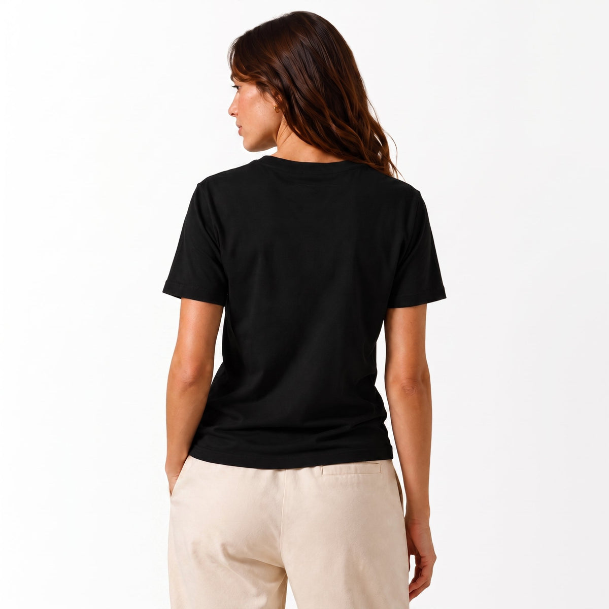 Camiseta de alto gramaje para mujer Neoprime — negro, vista trasera